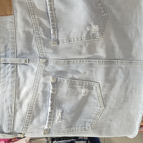 AEROPOSTLE light washed distressed mini blue jean skirt size 6 - Picture 9 of 11